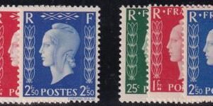 France 503 Unissued Set Mint NH 1945 Free France Unissued Set. Pencil Signed With Soroni Cert.