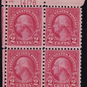 US 579 Mint NH F-VF UL Plate Block Of 4 Unusually Nice - Overcut At Left