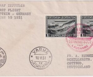 Liechtenstein 1931 C7 Pair on VF Cover to Germany