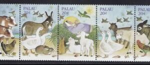 US 529 Trust Territories Palau NH VF Christmas Strip Of 5
