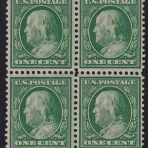 US 357 Washington / Franklin Mint LH VF-XF UL VF/XF, LL XF, Rest VF Nice Uncommon Blue Paper Block