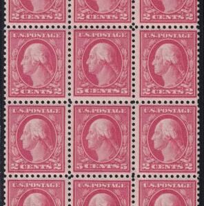 US 505 Early Commemoratives Used VF Mint NH Double Error Block Of 12, Top 1/2 Flawless, Bottom Gum Bends
