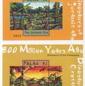 US 576-77 Trust Territories Palau NH VF Dinosaurs S/S