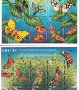 US 620-21 Trust Territories Palau NH VF Moths M/S