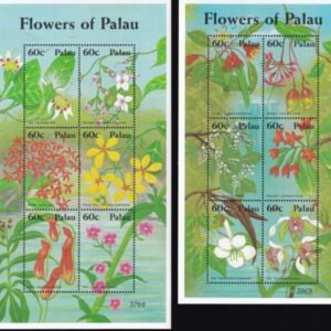 US 674-75 Trust Territories Palau NH VF Flowers M/S