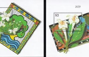 US 676-77 Trust Territories Palau NH VF Flowers S/S