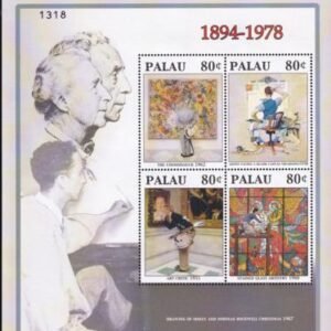 US 748 Trust Territories Palau NH VF Norman Rockwell M/S