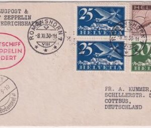 Switzerland 1930 Karlsruhe Flight Cover
