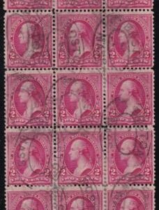 US 266 Bureau & Regular Issue Used AVE-F Block Of 15 With Plate# + Imprint