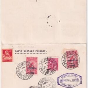 Switzerland 1931 Dual 2nd and 3rd South American Flights on Reply Card