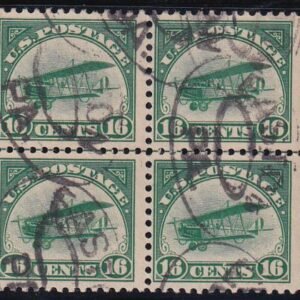 US C2 Airmail Used F+ Used Block, Interesting Blind Perf At Right