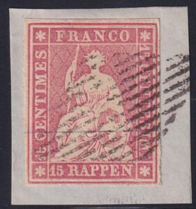 Switzerland 17 SBK 24A Used XF On Piece, Nect Grid 4 Fl, Large Margins Around - Fresh, Rellstab Cert.