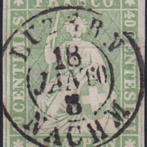 Switzerland 29 SBK 26Cb Used VF-XF Grass Green Shade, 4Fl With Margains All Around, Perfect Luzern Cds, Rellstab Cert.