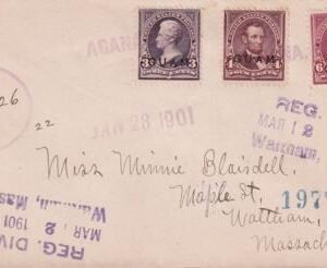 US Guam 3,4,6 On VF 1901 Registered Cover To Bloisdell In Mass. Not The Usual Philatelic Address!