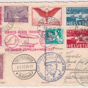 Switzerland / Brazil 1933 First South America Flight  with Mixed Franking