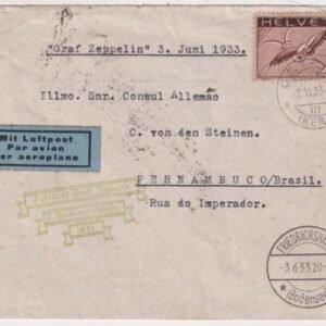 Switzerland 1933 2nd South America Flight Cover with C15
