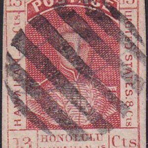 US Possessions - Hawaii 6 Used F-VF 3 3/4 Margins Thin, Beautiful Cancel PSAG Cert