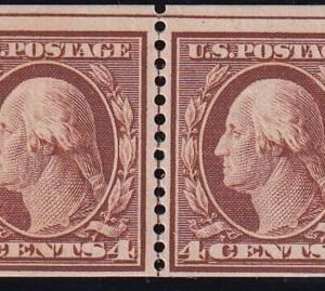 US 354 Washington / Franklin Mint LH F-VF Line Pair Very LH, Looks NH - Wide Large Margins