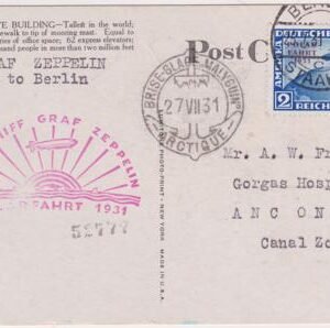 Germany 1931 Polar Flight Card to Canal Zone with C41