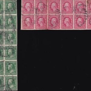 US 343-4 Washington / Franklin Used Blocks Of 10, Usually Large Multiples, Minor Flaws