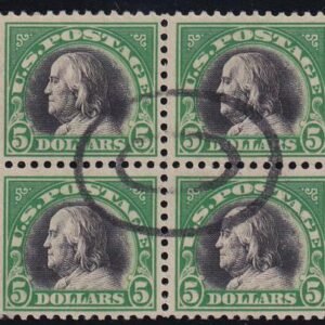 US 524 Washington / Franklin Used F-VF Neatly Cancelled Block