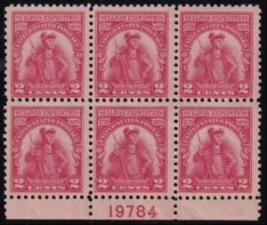US 657 NH F-VF Plate Block Gum Skips On UR Stamps