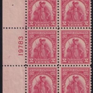 US 657 NH F-VF Plate Block Nat. Perf Dimples