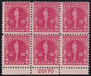 US 688 NH F Plate Block