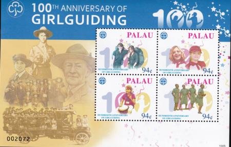 INV-27161itExt US 1007 Trust Territories Palau NH VF Girl Guiding Sheet