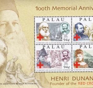 US 1012 Trust Territories Palau NH VF Henri Dunant Sheet
