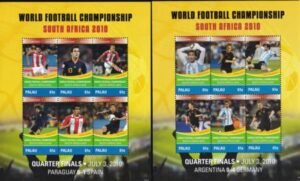 US 1021-22 Trust Territories Palau NH VF World Cup Sheet Set