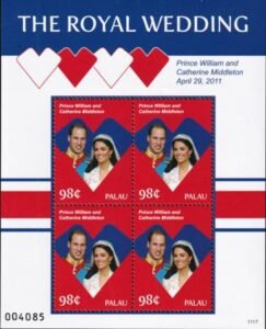US 1048 Trust Territories Palau NH VF Royal Wedding Sheet