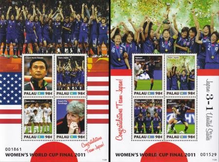 INV-27203itExt_8c084b39-5f37-4479-aae5-8eeb324ccd45 US 1064-65 Trust Territories Palau NH VF Women's World Cup Sheet Set