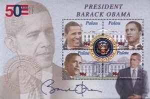 US 1066 Trust Territories Palau NH VF Obama Birthday Sheet Of 4