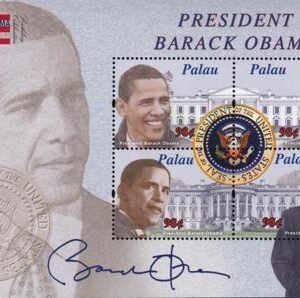 US 1066 Trust Territories Palau NH VF Obama Birthday Sheet Of 4