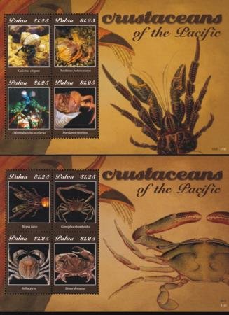 INV-27206itExt US 1068-69 Trust Territories Palau NH VF Crustaceans Sheet Set