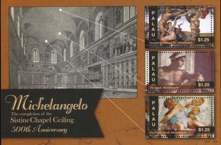INV-27214itExt_23085369-014f-487d-be58-d958a0535543 US 1085 Trust Territories Palau NH VF Michelangelo Paintings