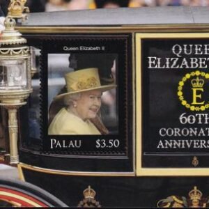 US 1176 Trust Territories Palau NH VF Coronation Queen Elizabeth II S/S