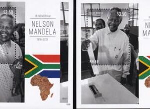 US 1185-86 Trust Territories Palau NH VF Nelson Mandela S/S