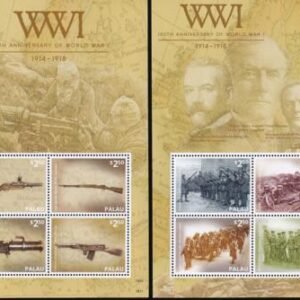 US 1207-8 Trust Territories Palau NH VF WWI 100th Anniversary Sheets