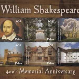 US 1289 Trust Territories Palau NH VF William Shakespeare Sheet