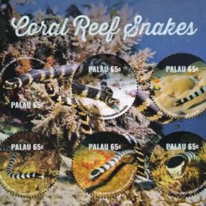 US 1301 Trust Territories Palau NH VF Coral Reef Snakes Sheet