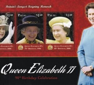 US 1318 Trust Territories Palau NH VF Queen Elizabeth Birthday Sheet