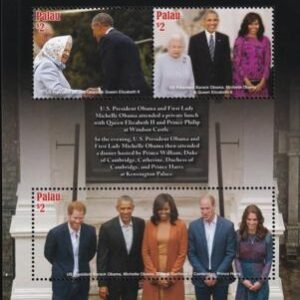 US 1334 Trust Territories Palau NH VF UK Obama Visit Sheet Of 3