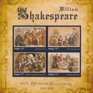 US 1337 Trust Territories Palau NH VF Shakespeare Sheet Of 4
