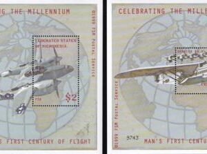 US 363-4 Trust Territories Micronesia NH VF 1st Century Of Flight S/S