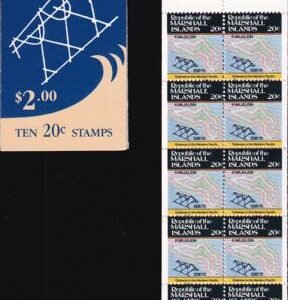 US 41a Trust Territories Marshall Islands NH VF 20¢ Booklet Pane