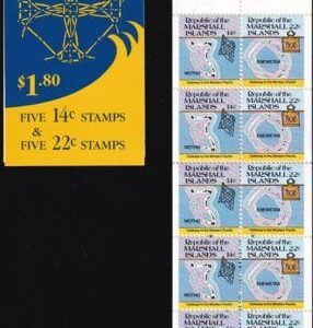 US 42b Trust Territories Marshall Islands NH VF 14/22¢ Booklet Pane
