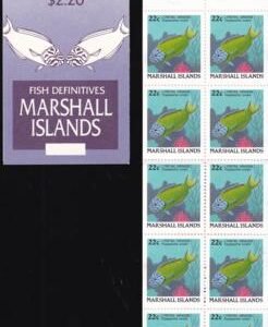 US 173a Trust Territories Marshall Islands NH VF 22¢ Booklet Pane