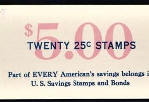 US S7a Postal Savings VF Mint NH $5 Unexploded Booklet of 2 Panes